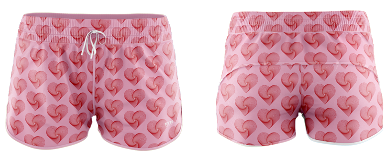 Swirl Hearts Valentines Day Women's Swim Shorts