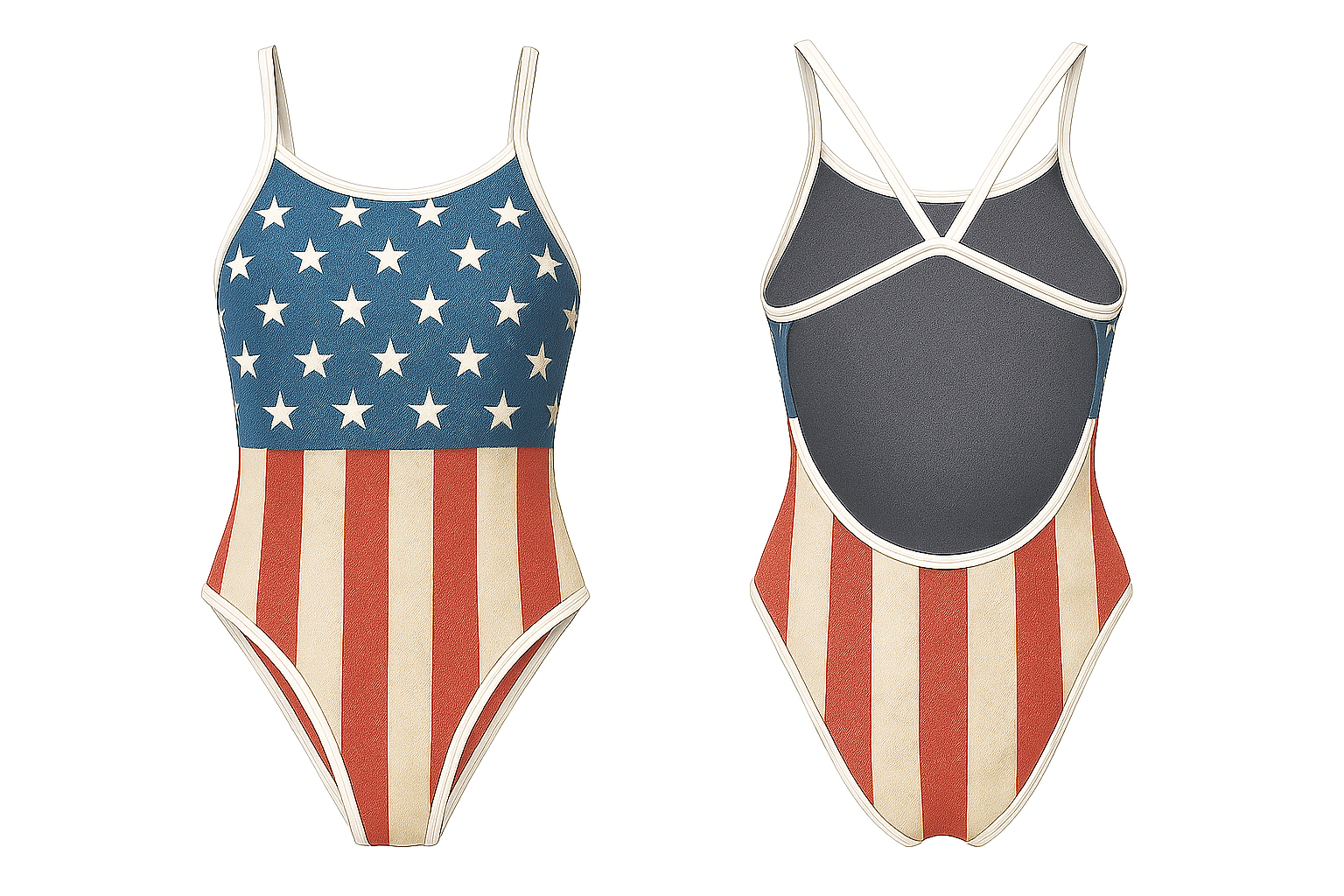 Vintage American Flag Women's Openback Swimsuit — Premium Competitive Swimwear with Chlorine Resistance and Compression Fit