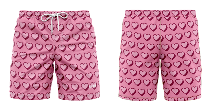 Shadow Hearts Valentines Day Men's Swim Shorts