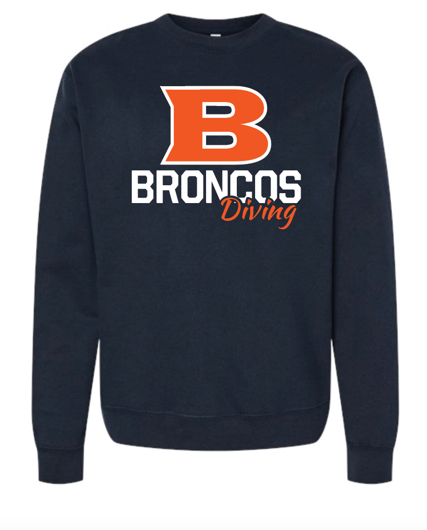 Brandeis Unisex Diving Crewneck - Navy RYTE Sport