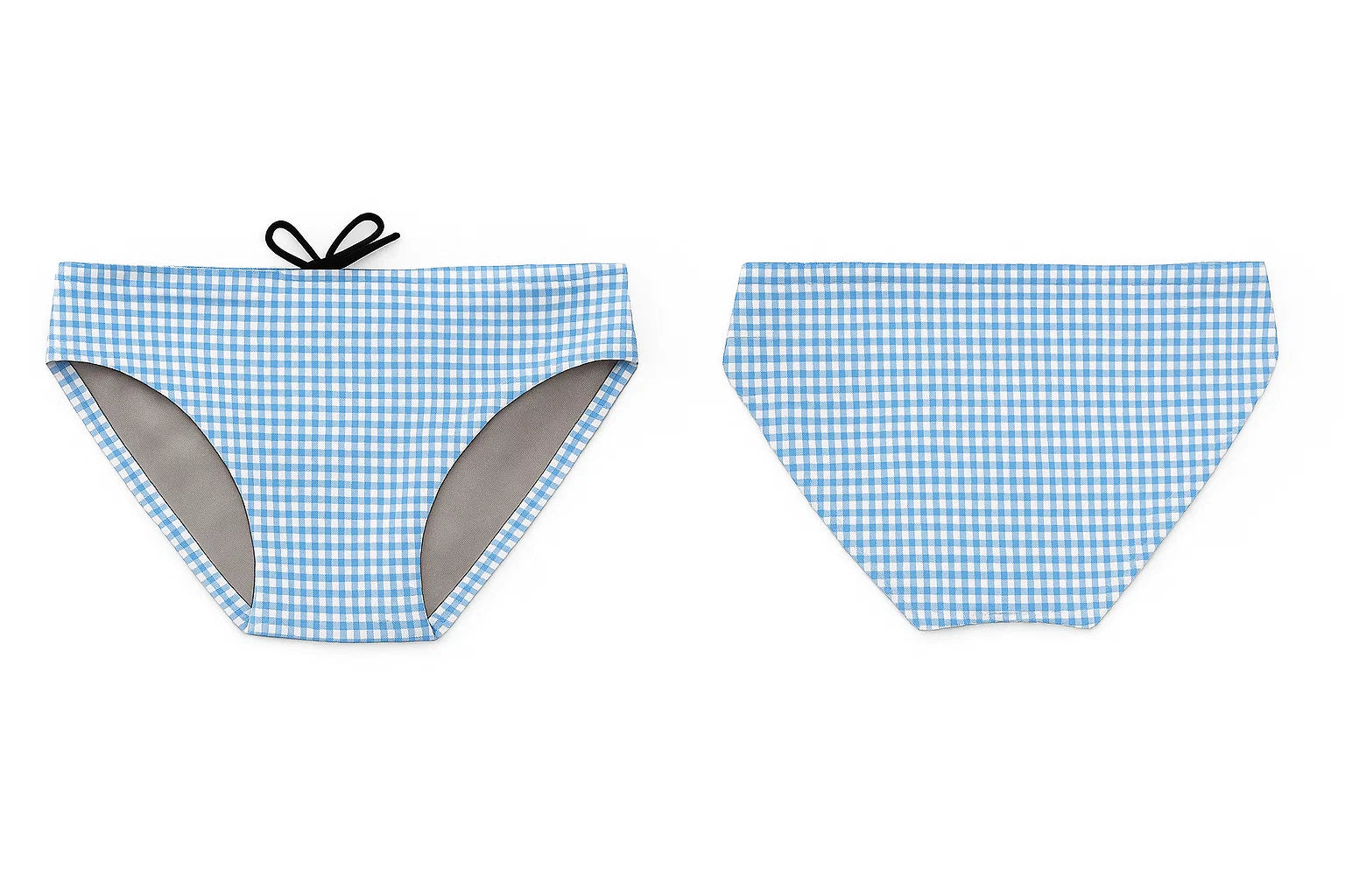 Blue Gingham Print Men’s Swim Brief — Premium Competitive Swimwear with Chlorine Resistance and Compression Fit