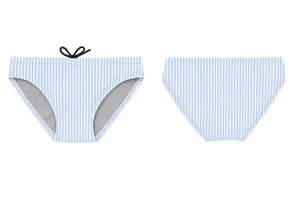 Blue Seersucker Print Men’s Swim Brief — Premium Competitive Swimwear with Chlorine Resistance and Compression Fit