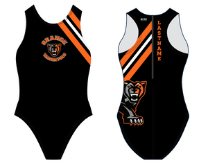 CUSTOM Orange High Girls Water Polo Suit