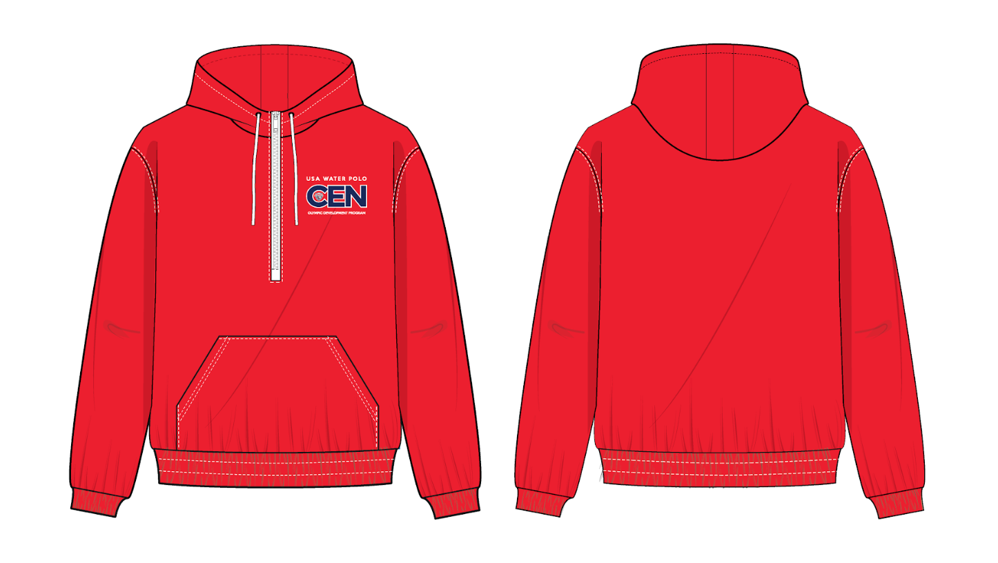 Cen Zone Quarter Zip Red