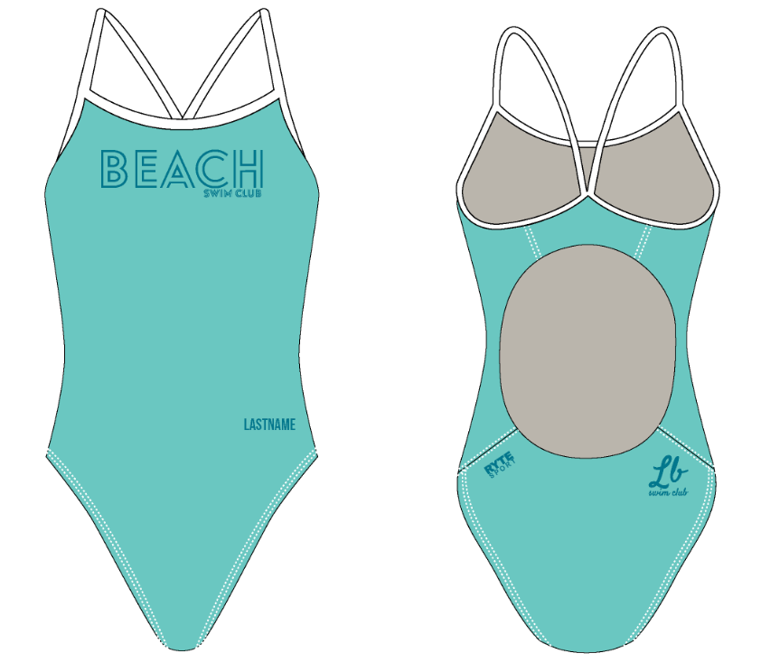 Custom Long beach swim Activeback - Teal