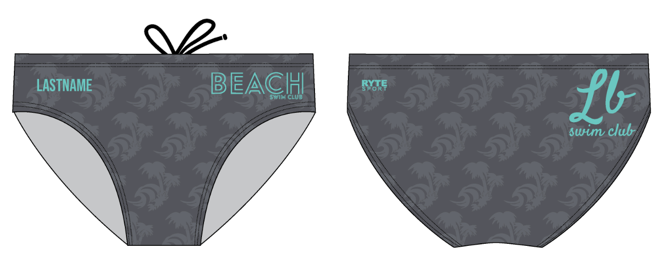 CUSTOM long beach swim Brief - Grey