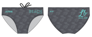 CUSTOM long beach swim Brief - Grey