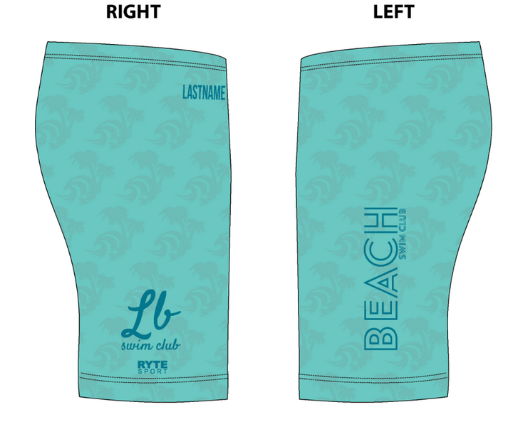 Custom Long Beach swim Jammer - Teal