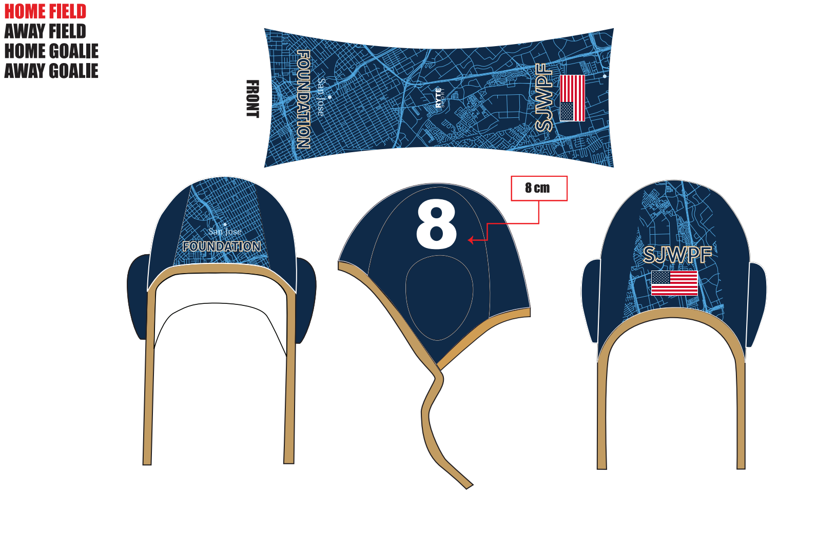 San Jose Foundation Waterpolo caps
