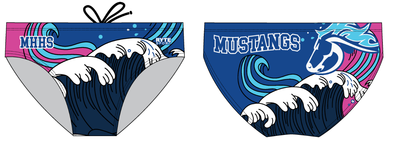 Mountain High school Waterpolo Brief Pink