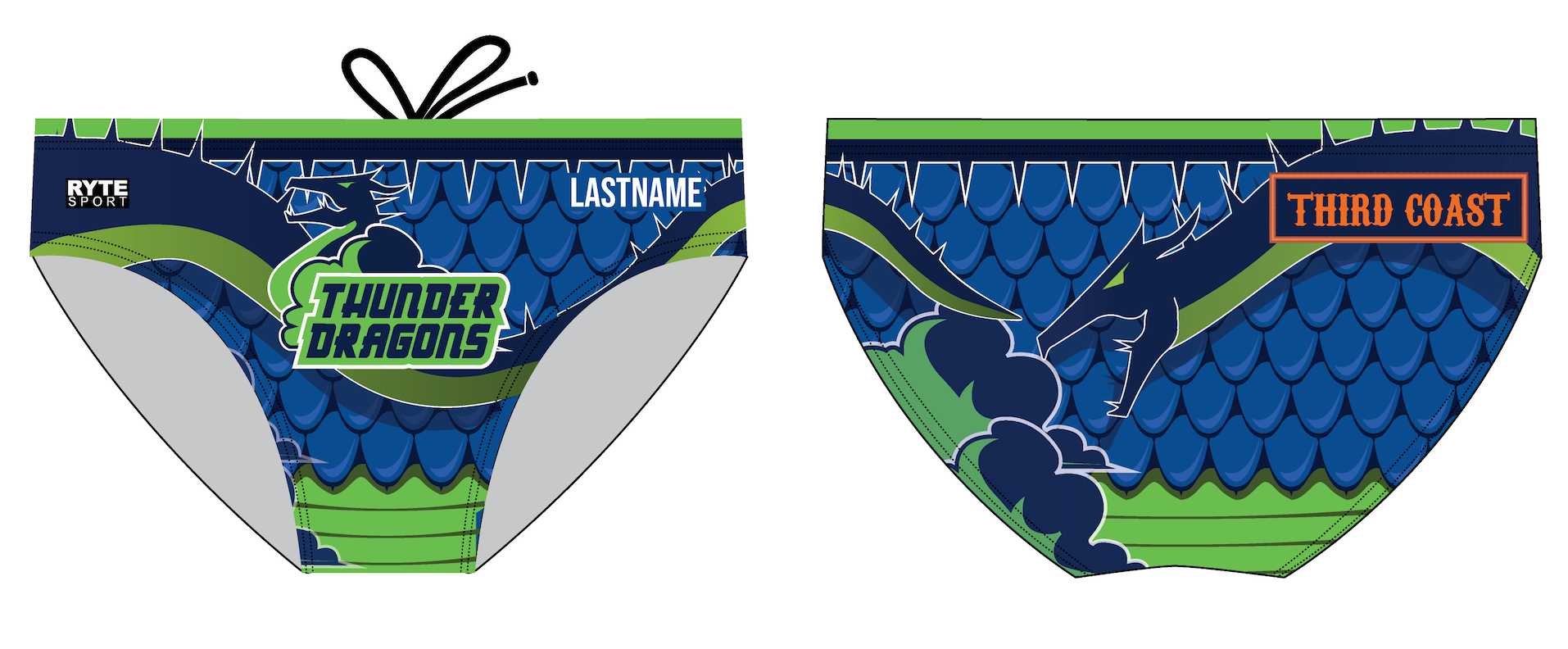 CUSTOM Third Coast Aquatics Blue Men's Swim & Water Polo Brief 2026