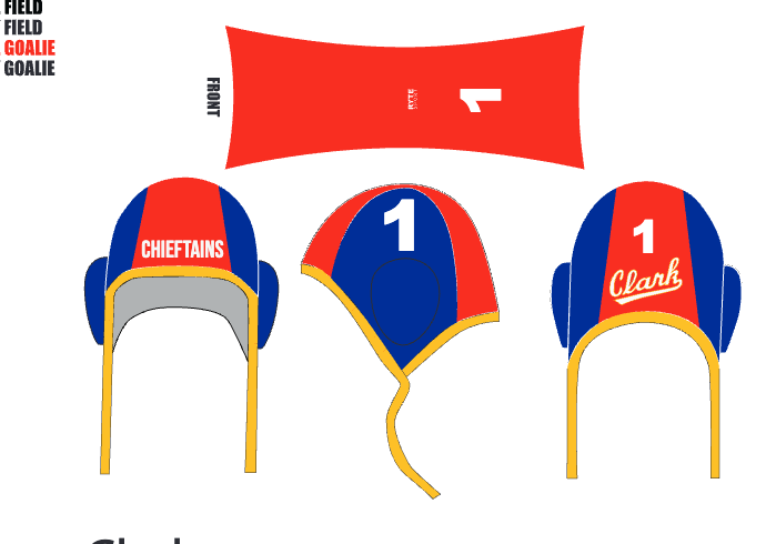 Clark Waterpolo caps 1-20 and a 1a goalie