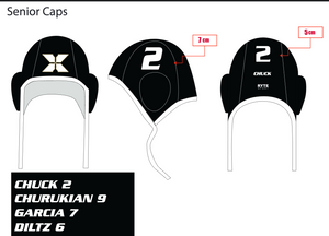 XAVIER WATERPOLO CAPS HOME AND AWAY 1, 1A, 2-18 and Senior caps