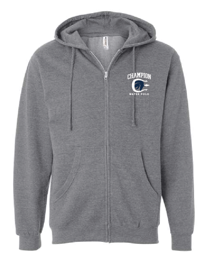 Champion Water Polo Unisex Zip Hoodie - Gunmetal RYTE Sport