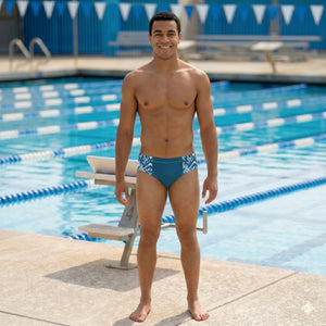 Ikat Blue Men's Swim & Water Polo Brief