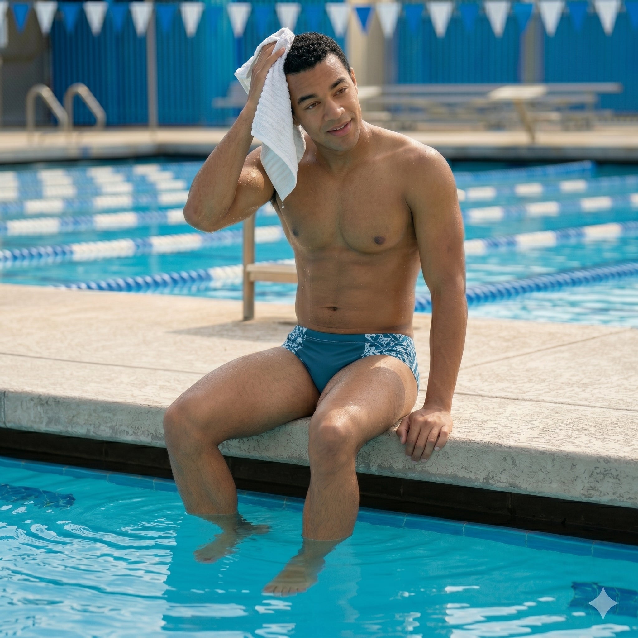 Ikat Blue Men's Swim & Water Polo Brief