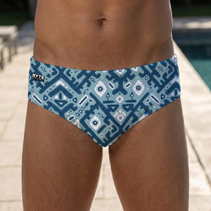 Ikat Full Print Men's Swim & Water Polo Brief