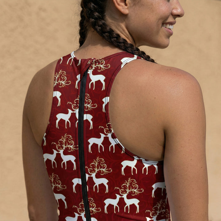 Kissing Deer Holiday Season Women's Water Polo Suit