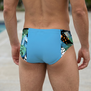 Neon Jungle Sky Blue Men's Swim & Water Polo Brief