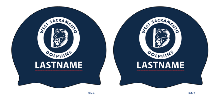 CUSTOM West Sac Swim LATEX Cap Pair- Personalized RYTE Sport