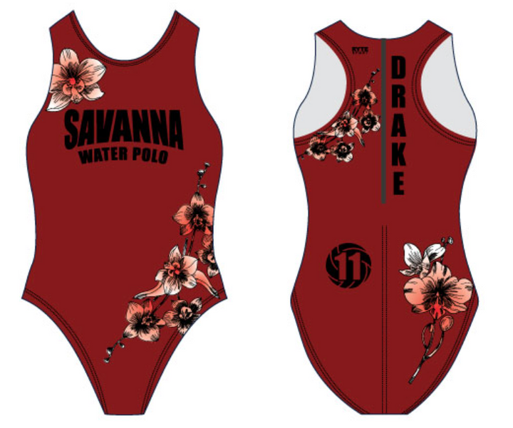 CUSTOM Savanna Zip up Girls Water Polo Suit 2025