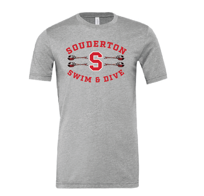 Souderton Swim and Dive Arrow apparel- Grey RYTE Sport