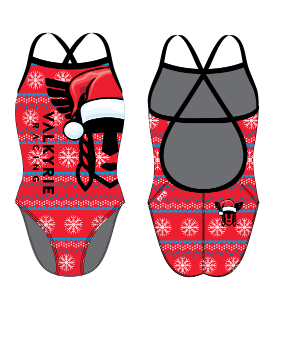 Valkyrie Christmas Crossback Strap Swimsuit Red Ryte
