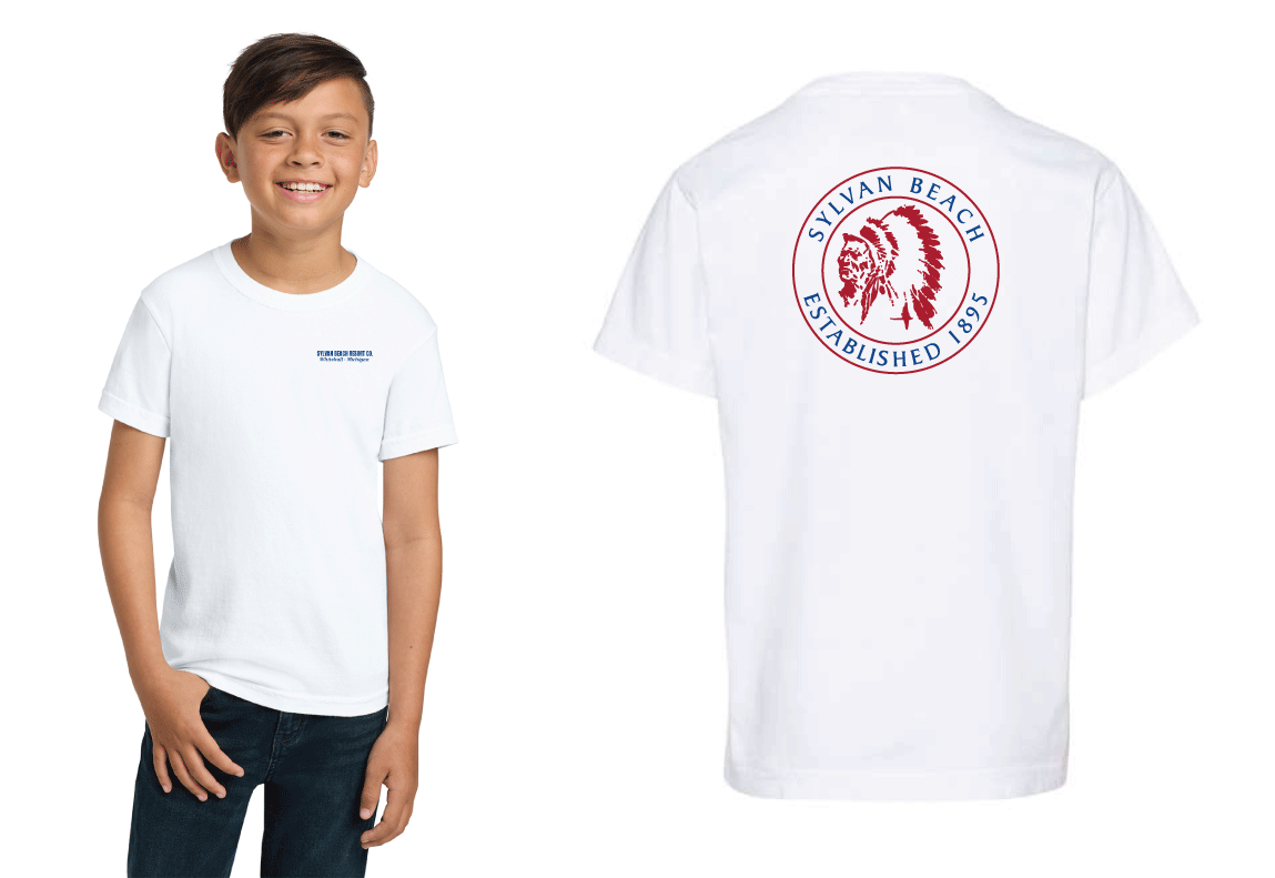 Youth Sylvan Beach Retro Tee- White