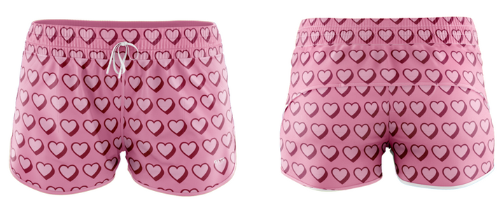 Shadow Hearts Valentines Day Women's Swim Shorts