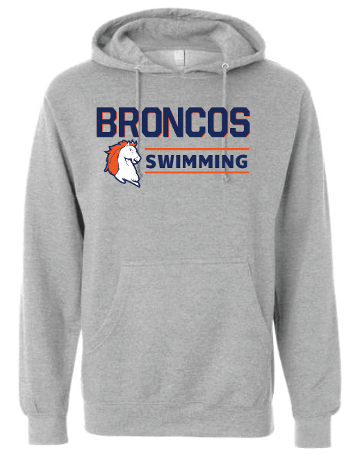 Brandeis Unisex Swimming Hoodie - Heather Gray RYTE Sport