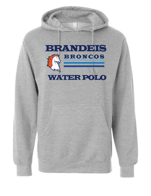 Brandeis Unisex Water Polo Hoodie - Heather Gray RYTE Sport