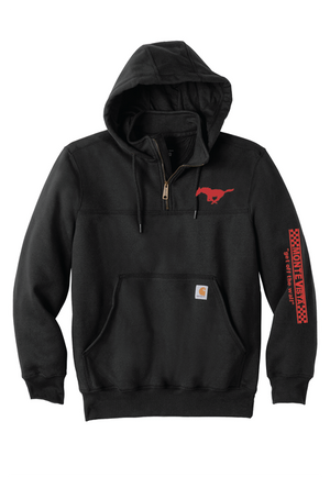Monte Vista 1/4 zip with Hood- Black