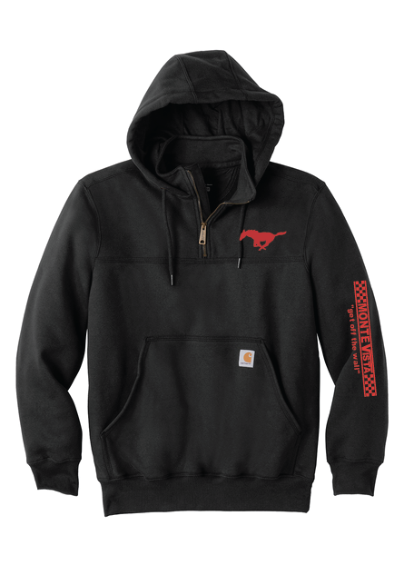 Monte Vista 1/4 zip with Hood- Black