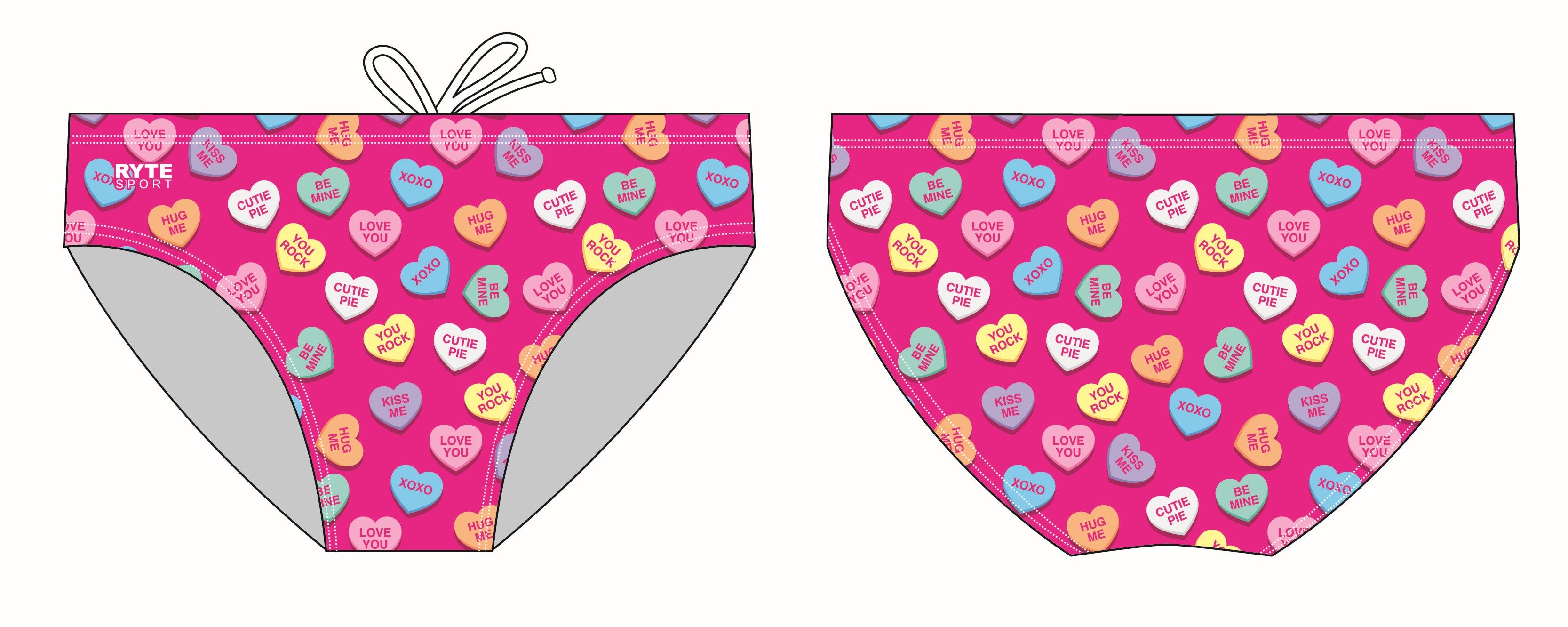 Valentines Day Heart Candies Men's Swim and Water Polo Brief RYTE Sport