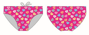 Valentines Day Heart Candies Men's Swim and Water Polo Brief
