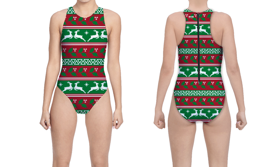 Holly & Deer Holiday Women's Water Polo Suit T6