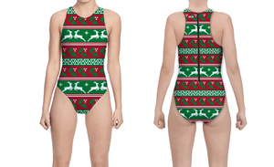 Holly & Deer Holiday Women's Water Polo Suit T6