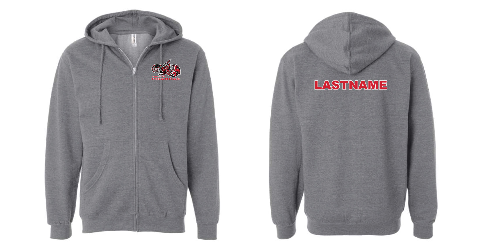 CUSTOM Hercules Coach Zip Hoodie -  Gunmetal RYTE Sport