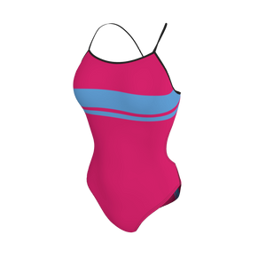 Womens Open Back Swimsuit Racing Stripes Womens Open Back Swimsuit. (x 1) Custom