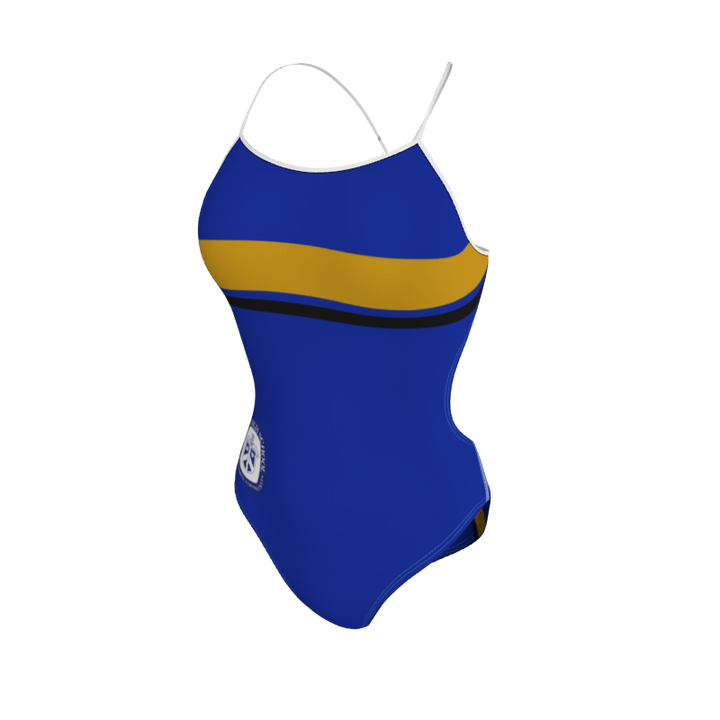 Womens Open Back Swimsuit Racing Stripes Womens Open Back Swimsuit. (x 1) Custom