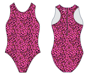 Valentines Day Leopard Print Women's Zip Up Water Polo Suit RYTE Sport
