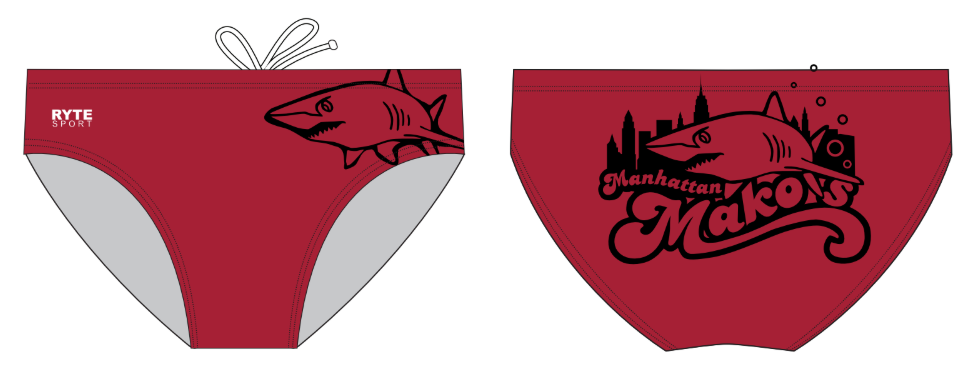 Mako Water Polo Club Custom Men's Water Polo Brief RYTE Sport