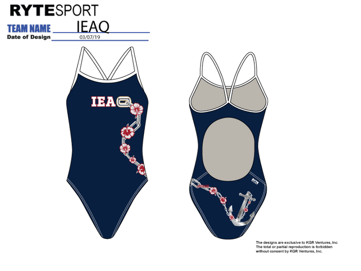 IEAQ Swim Custom Women’s Active Back Thin Strap Swimsuit RYTE Sport