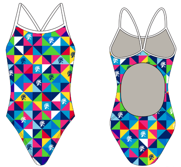 Trojan Aquatics Custom Women's Active Back Thin Strap Swimsuit T6
