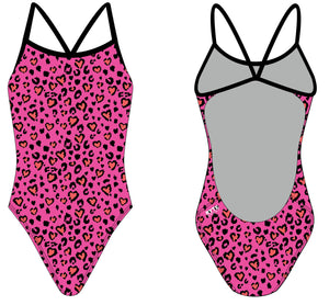 Valentines Day Leopard Print Women's Openback Swimsuit RYTE Sport