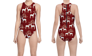 Kissing Deer Holiday Season Women's Water Polo Suit T6