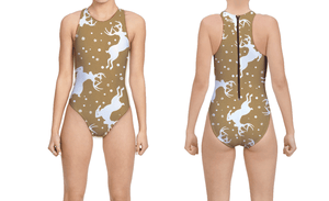 Holiday Tan Deer Women's Water Polo Suit