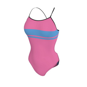 Womens Open Back Swimsuit Racing Stripes Womens Open Back Swimsuit. (x 1) Custom