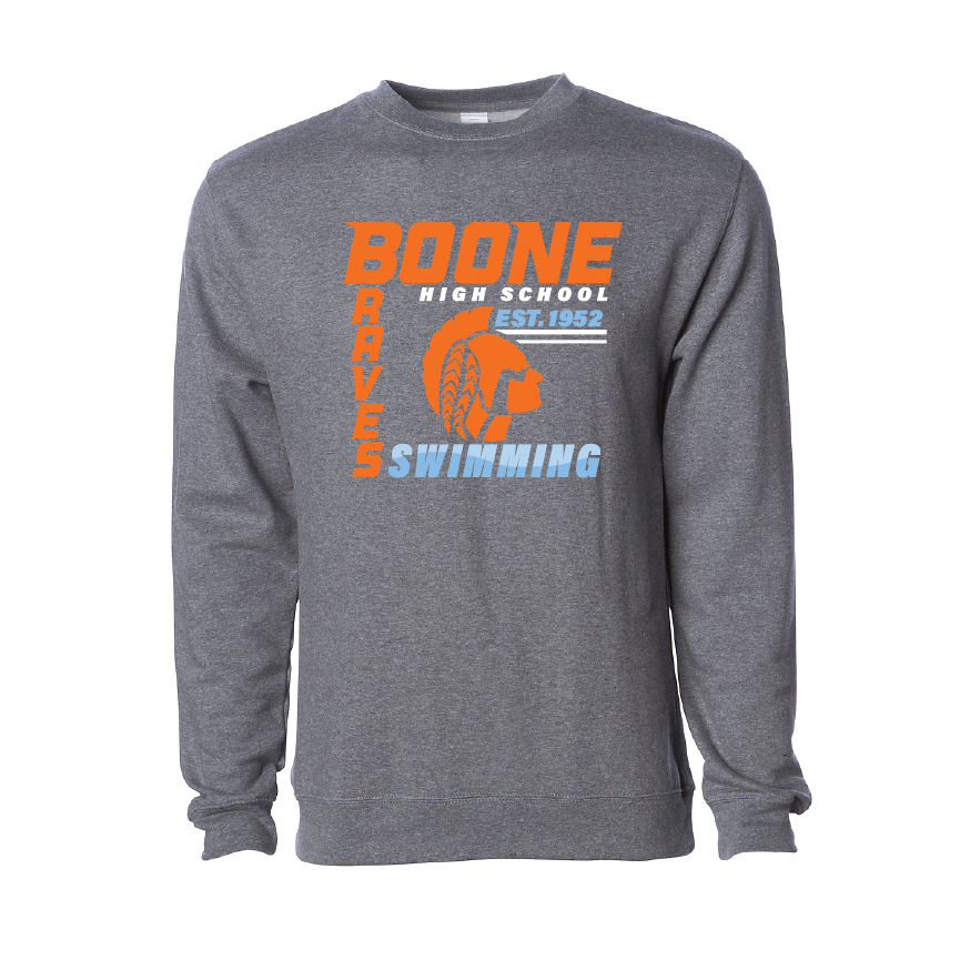 Boone Swim Crewneck Fleece- Gunmetal