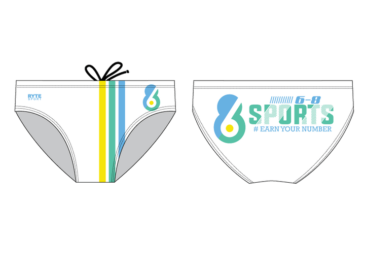 6-8 Sports White Men's Water Polo Brief RYTE Sport